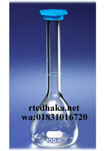 volumatric flask long neck snap cap pyrex